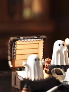 Festive Ghost & Vampire Figurines for Halloween Party Decor