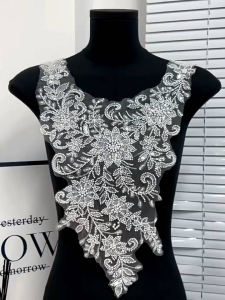 lace bordir payet dada HF03 wedding lace panel payet