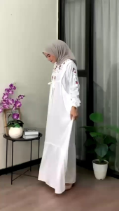 ARIN DRESS GAMIS LEBARAN VIRAL BAHAN  RAYON TWILL PREMIUM VARIASI BORDIR  GAMIS JUMBO BUSUI  KEKINIAN CANTIK ELEGAN PREMIUM