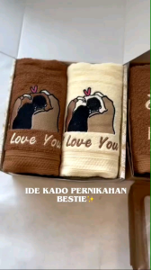Handuk Bordir Couple Kado Pernikahan Seserahan Wedding Hampers