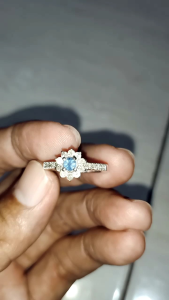 cincin silver blue sapir kombinasi berlian natural
