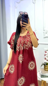 DASTER FUJI NAURA TERBARU LENGAN SUSUN LEHER KARET DAN TALI PINGANG NYAMAN UNTUK BUSUI