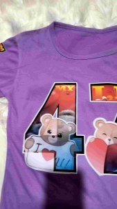 KAOS COLLECTION=baju kaos atasan wanita tshirt reguler motif nomor 47 bear kembar   diri  prin DTF ukuran ONE SIZE