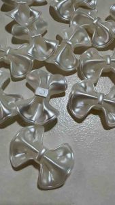 30 pcs Pearl Bow beads acrylic ribbon beads  for Jewelry Making Crafts & Accessories size 30 x 23 mm