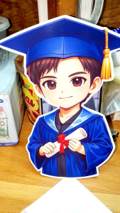 Graduation Bouquet Toppers or Cake Toppers Boys 4 pcs in A4 paper 180 gsm thick photopaper