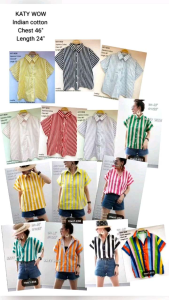 Hwz1-E เสื้อเชิ้ต อก 46" ยาว 23" เสื้อผ้าคอตตอนญี่ปุ่น เสื้อเชิ้ตแขนสั้น เสื้อแขนสั้น เสื้อ Bonus by Ananya เสื้อผ้าคอตตอน ญี่ปุ่น เสื้อbonus เสื้อ คอตตอน ญี่ปุ่น เสื้อสาวอวบ เสื้อเชิ้ตลายริ้ว เสื้อลายริ้ว ร้าน KATY WOW