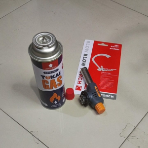 Khusus pulau jawa Paket Gas Torch + Gas Hi Cook 230 gr Pematik Gas Kompor Api Blow Torch Flame Tabung Gas Butane Butana Kepala Las Pemantik Portabel Pembakar Keju Mozarella Mentai Mancis Korek Camping Gunung Kaleng BBQ Dapur Serbaguna Sate Panggang Bakar