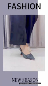 [JESSICASTORE] Pointed Heels for Women 2023 Summer Half Closed HEELS with 5.5 Cm  #1855