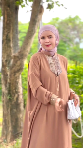 Gamis Sultan Renda Cringkle Airflow Premium Dress Kaftan Arab Hitam Polos Simple Busui Friendly