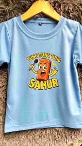 ATASAN KAOS ANAK TUNG TUNG SAHUR CEWEK DAN COWOK USIA 1-12 TAHUN BAHAN KATUN ADEM