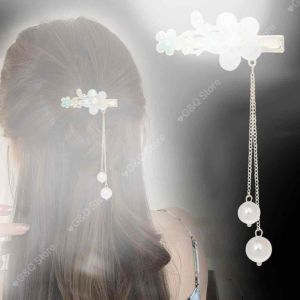 Kẹp Tóc Hoa Anh Đào Tua Rua Ngọc Trai Nhân Tạo Phong Cách Cổ Trang