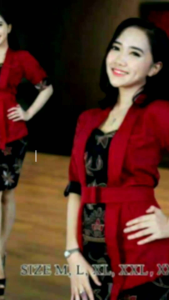 Terlaris !!! Stelan Kebaya Elnira atasan blouse dan rok span pendek batik wanita tersedia M. L. XL. XXL.