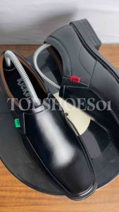 Sepatu Kulit Kickers Pantofel Steven Sepatu Formal Pria Hitam & Tan Ready Ukuran Besar Jumbo Big Size 45 46 47