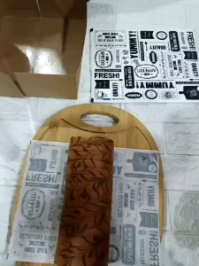 [ 50 PCS ] Kertas Baking Laminasi / Wax Paper Motif YUMMY ~ uk 23 x 28 cm