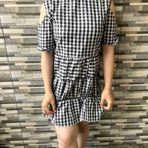 Mini Dress Remaja Sabrina Babol Katun Kotak Kotak Dress Jalan Jalan Terbaru Kekinian Saskia Zh