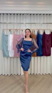 ชุดไปงานแต่ง ชุดออกงานแขนยาว