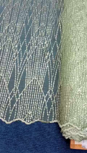 Baru! Tulle bordir payet/bahan kebaya Full payet spenggel Motif elisab