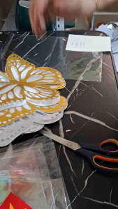 3D Butterfly Backdrop Decoration Colorful Glitter Design for Parties and Events with Vibrant Colors and Sparkling Finish