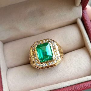 CINCIN BATU GREEN AQUAMARINE SUPER MEWAH