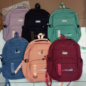 Tas Ransel Jiayi: Tas Sekolah Perempuan SD SMP SMA Bahan Serat Nilon Polos