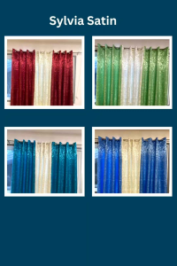5ft 3in1 / Per pc  Sylvia satin/ Satin center ring curtain