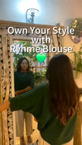 Noonawear Rhyme - Blouse/Blus Baju Atasan Pakaian Wanita Batwing Elegan Myrtle Green Plus / Big Size (Medium to XXXL)