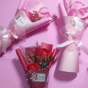 Buket Bunga Mawar Sabun ukuran 10X25cm || Gift Bunga Mawar || Rose Flower Bouquet