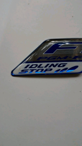 Emblem Logo PGM FI IDLING STOP timbul 3D Original