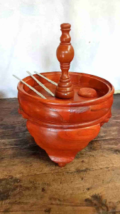 Tebok holopet pleci kayu jati plituran UK23cm
