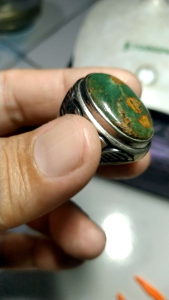 Batu Cincin Pirus Hijau Kedondong Persia Natural kode 2/16