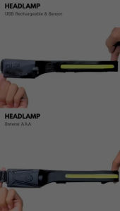 Headlamp Flashlight Motion Sensor USB LED XPE+COB Waterproof XWF-109