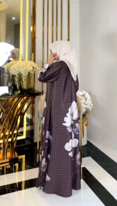 Azrina FLEURETTA Layla Dress by halwa apparel gamis bahan Armany Silk Lionel premium terlaris gamis motif kekinian viral adem mewah