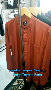 Baju Kemeja Koko Pria Lengan Panjang Polos Katun Toyobo Fodu S-XXL