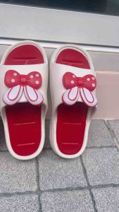 รองเท้าแตะแบบสวม ดีเทลกระต่ายน่ารัก สีพาสเทล พื้นหนา เสริมส้นสูงสำหรับผู้หญิง