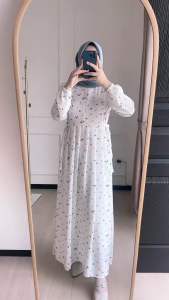 AURORA DRESS GAMIS KOREA STYLE BAHAN MANGO YORYU CRINKLE