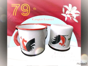 Cangkir Enamel Cangkir Seng (Motif Polos Blirik) isi 6 pcs