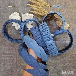 BANDO SIMPUL DENIM JEANS IMPORT PREMIUM 3.5CM / BANDO JEANS KERUT KOREAN STYLE / BANDO SCHUNCHIE JEANS ELASTIS ELEGAN / BANDO SISIR KEPANG JEANS /  BANDANA SPRING BLUE VINTAGE / JEANS DENIM HEADBAND / IK7892