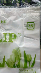 Kantong kresek HD Tulip Ukuran 35 Warna Putih dan Hitam kantong Plastik Serbaguna Tidak berbau