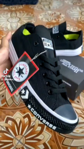 sepatu sneakers converse02 Chuck Taylor Hitam black OX || Sepatu Sekolah Santai Kerja