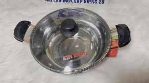 [HCM]Nồi lẩu inox nắp kiếng KIM HẰNG tay cầm chống nóng