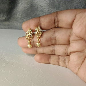 AYLA KUMAARI Micro Gold Plated Designer Stud Earrings with Screw Lock. Indian Earrings. Peacock Theme.