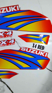 SUZIKI X4 RED STICKER DECALS