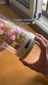 Đồ chơi xếp hình lego hoa hồng hộp nhạc trang trí bàn học và quà tặng