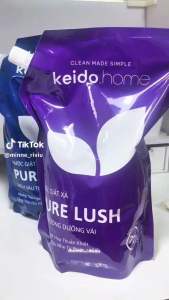 Nước Giặt Xả Thiên Nhiên Keido Túi 2L Tiện Lợi Pure Max + Pure Lush Kháng Khuẩn 24H Tặng Voucher 10%
