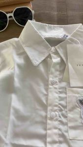 Áo sơ mi crop top hình cún free size <50kg