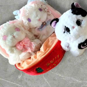 (SẴN NEW_MUA NHIỀU GIẢM GIÁ) Đồ chơi thú nhồi bông hình thỏ và mèo xinh xắn đáng yêu quà tặng cho bé