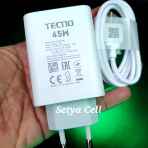 Charger Tecno & Infinix 45Watt Original Copotan Povo 4 Pro || Povo 5 || Note 30 || Note 40 Type C All Round Fast Charger 45W