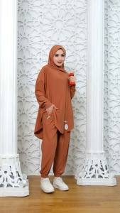 HAJENA - HIJAB BILQIS SETELAN OLAHRAGA SYARI JILBAB CELANA WANITA MUSLIM