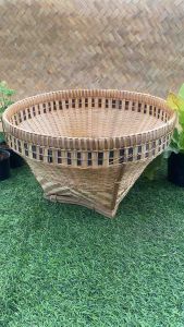 กระบุง กระบุงไม้ไผ่ ขนาดใหญ่ ทาเคลือบเงา