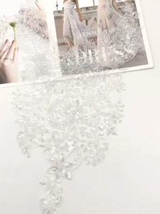 lace bordir payet dada HF04 wedding lace panel payet